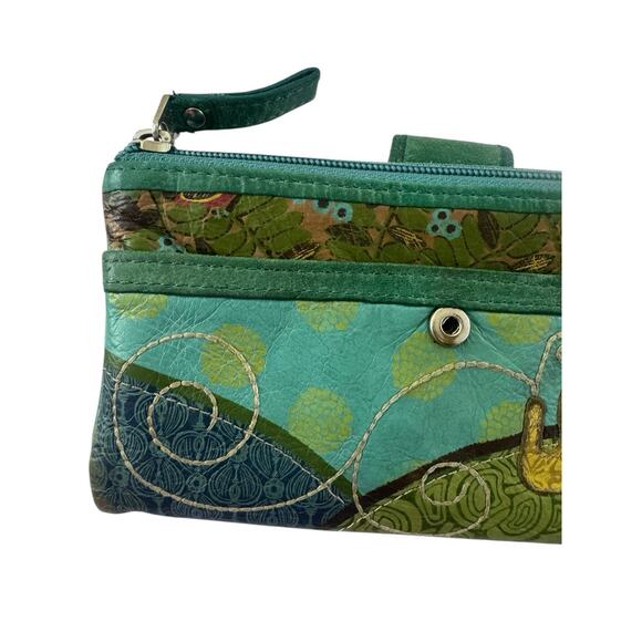 Vintage Womens Fossil Wallet Embroidered Leather Elephant FLAWS READ #5304 - Picture 8 of 15